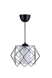 Black Design Multi Square Chandelier With White Mica Glass (1 Pc)