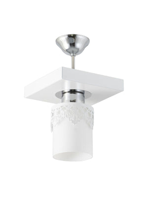 Single Modern Sports Model White Chandelier With Square Tray Crown
