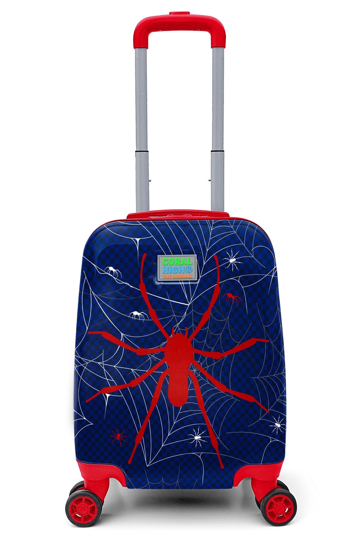 Kids Navy Blue Red Spider Patterned Child Suitcase 16739