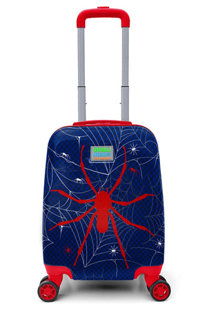 Kids Navy Blue Red Spider Patterned Child Suitcase 16739