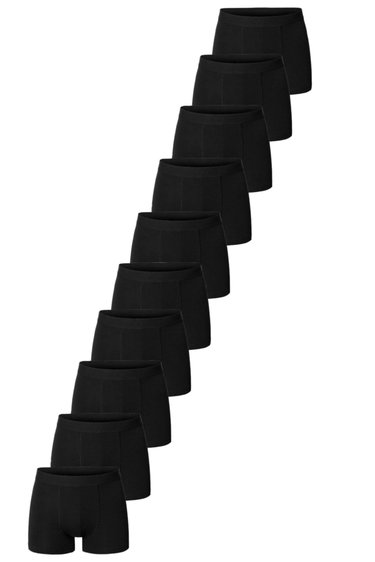 Men'S Black 10 Pcs Premium Lycra Boxer
