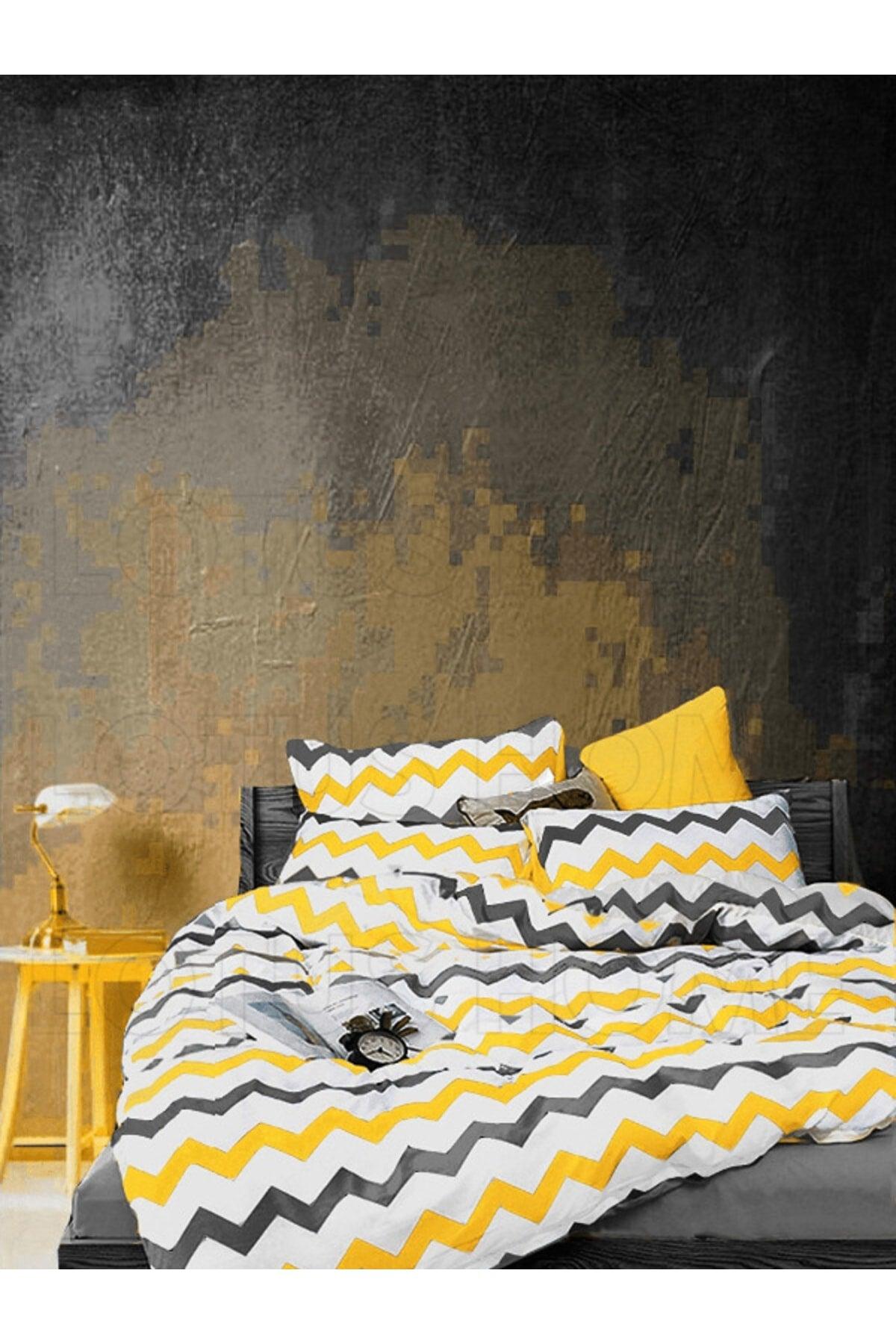 Home Zigzag Pattern Cotton Double Duvet Cover Set - Set - Swordslife