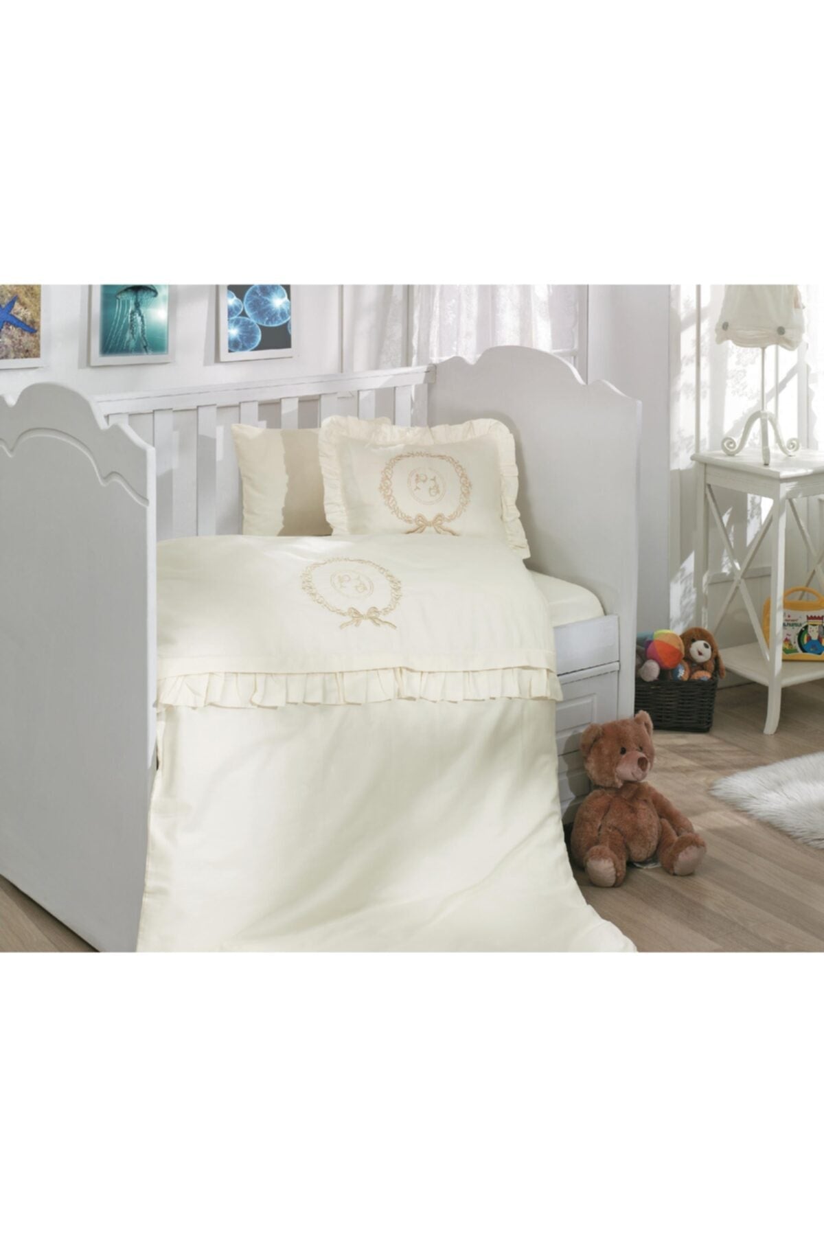 Zodiac Embroidered Cotton Satin Baby Duvet Cover Set - Gemini