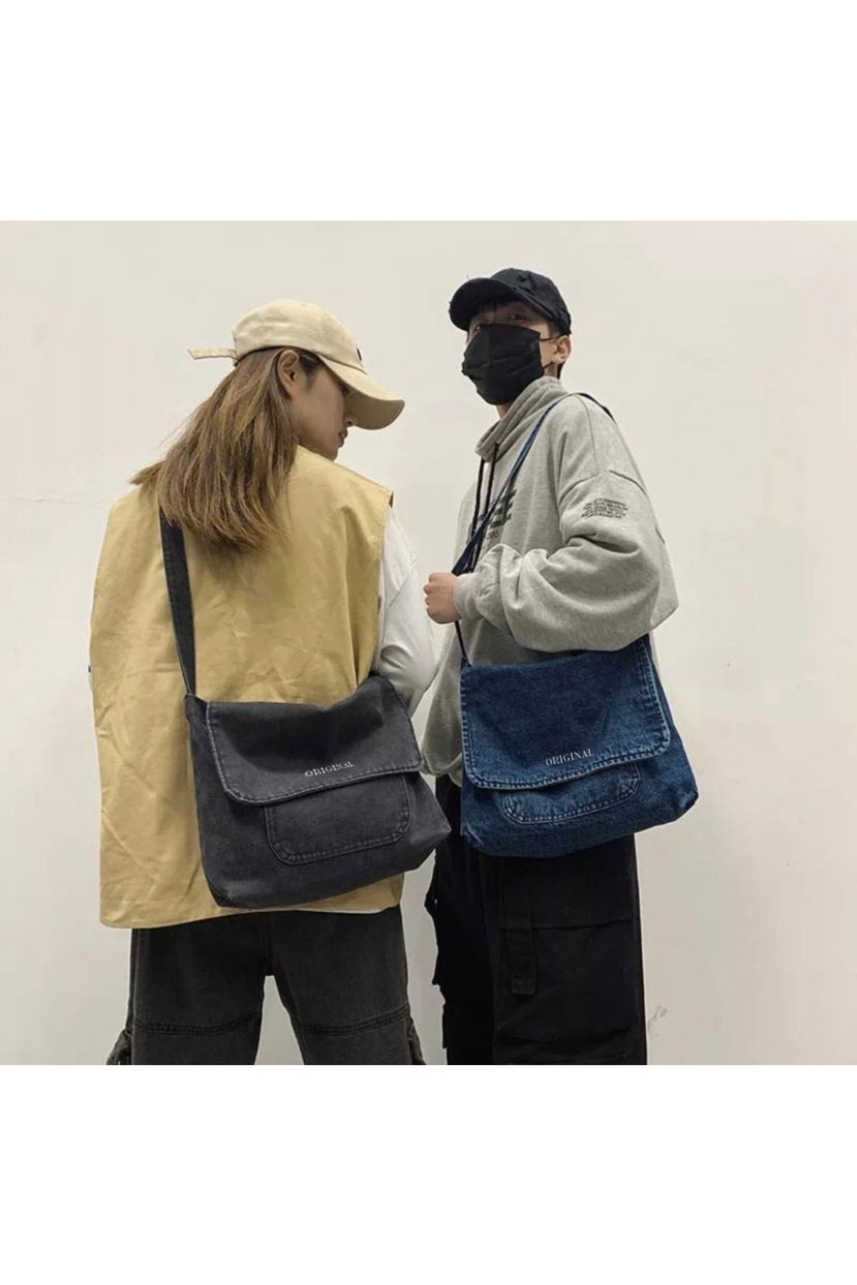 Harajuku Vintage Unisex Denim/Jean Messenger Bag