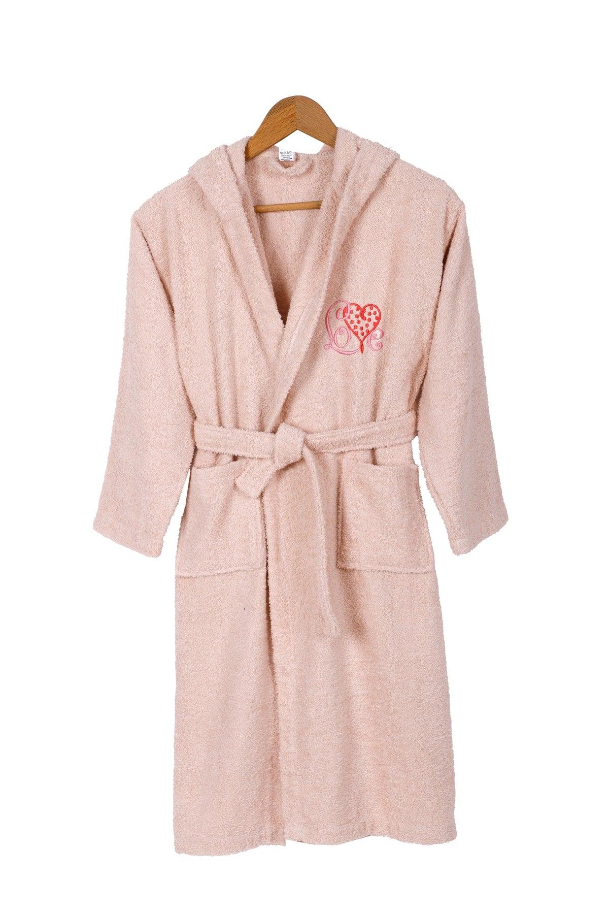 Cotton Waitress Boy Teenage Kids Bathrobe Girl Hooded Embroidered - Swordslife