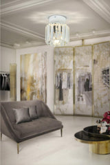 Plafonier Ceiling White Y-10 Crystal Stone Chandelier