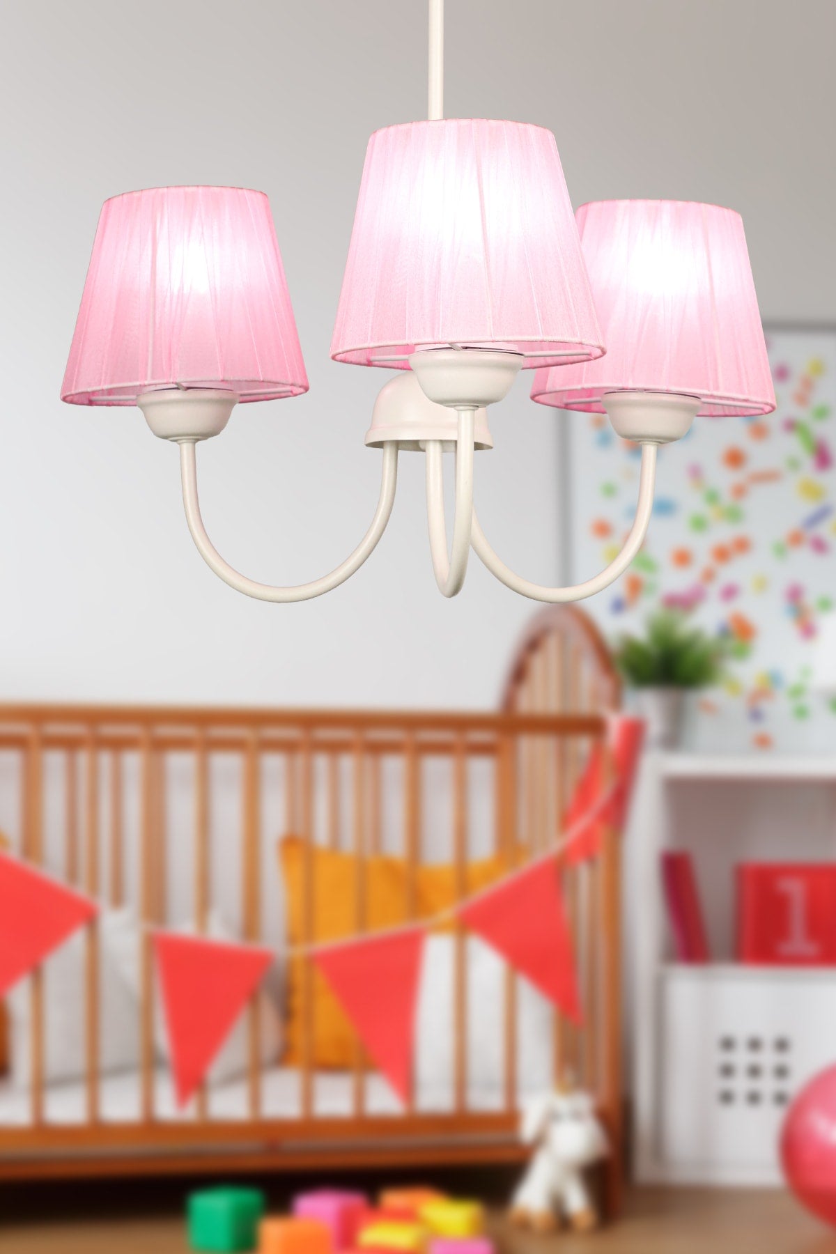 Ova 3Rd Chandelier White Dark Pink Hat