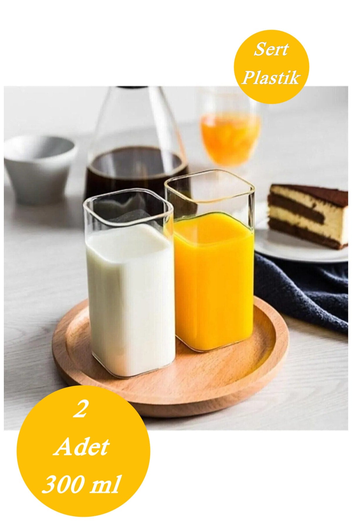 2' Mica Square Glass 300 Ml Cocktail And Coffee Square Glass Hard Plastic