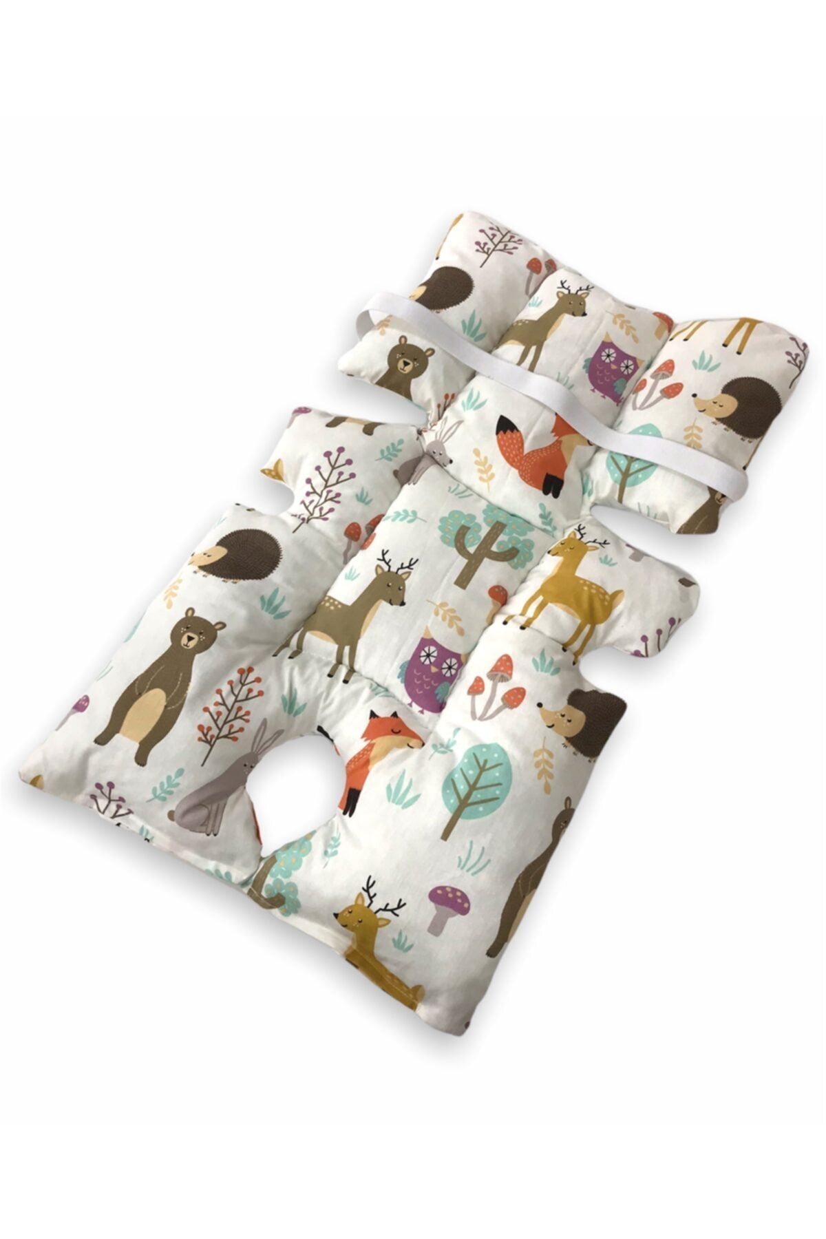 Baby Stroller And Car Seat Cushion With Waist Support Nature Cute Animal Pattern