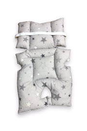 Cotton Baby Stroller And Baby Carriage Cushion With Waist Support New Gray Starry