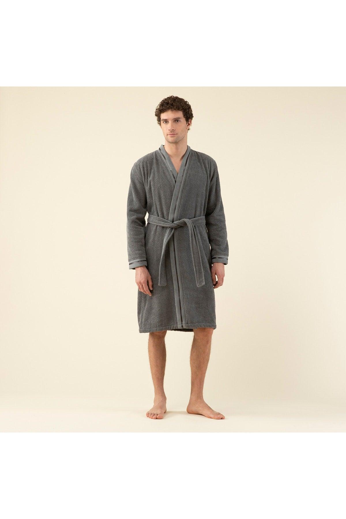 Chic Men's Bathrobe Anthracite - Swordslife