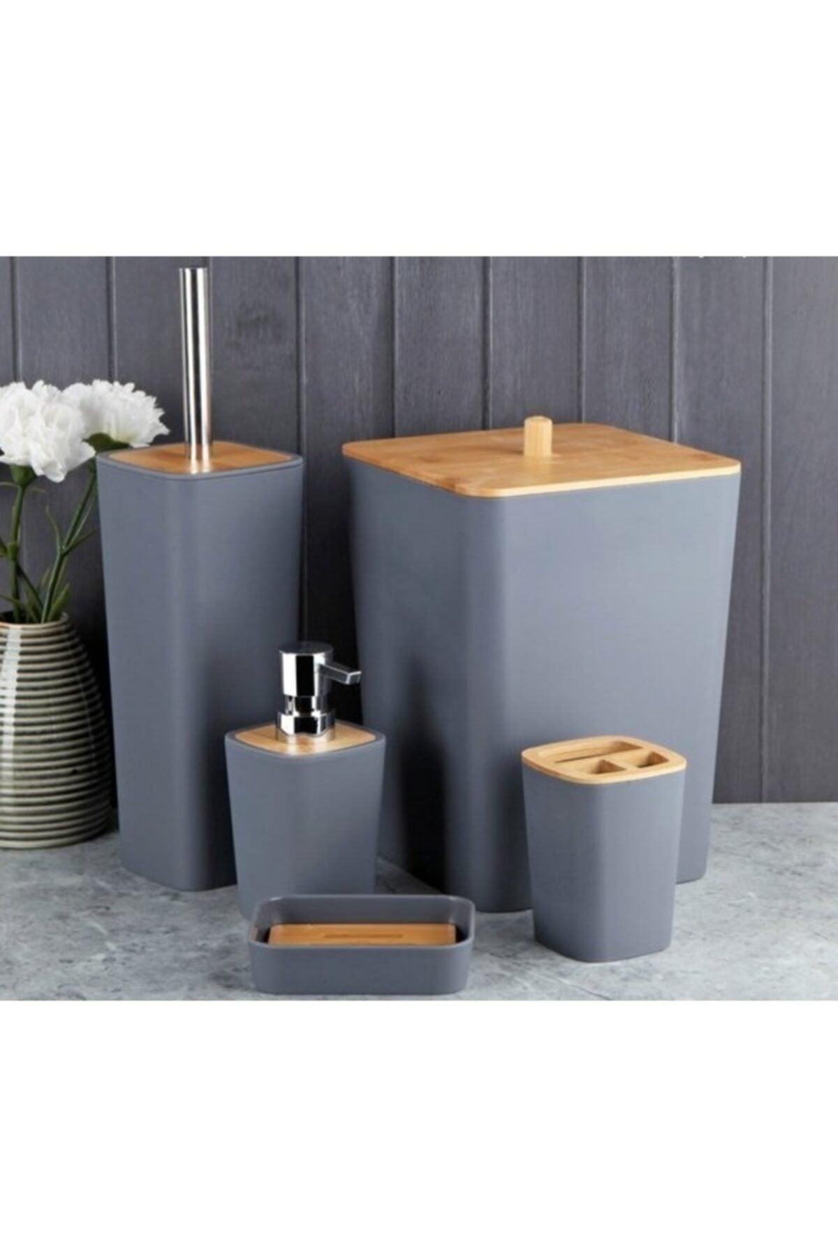 Bathroom Set Gray Silver 5 Li Dg Ticaret-800000000212 - Swordslife