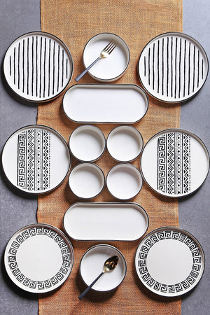14 Pcs 6 Person Stackable Sio Savior Breakfast Set - Luxe Breakfast Serving Set Plate