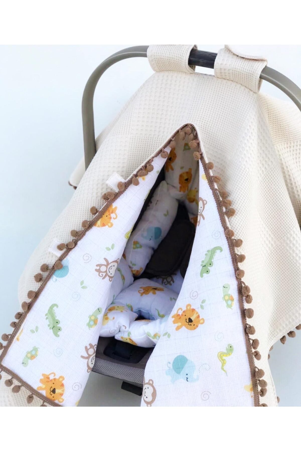 100% Cotton Multi-Purpose Double Layer Muslin Stroller Cover & Cushion