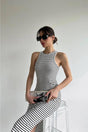 Black and White Striped Midi Length Pencil Dress (zck0486) - Swordslife