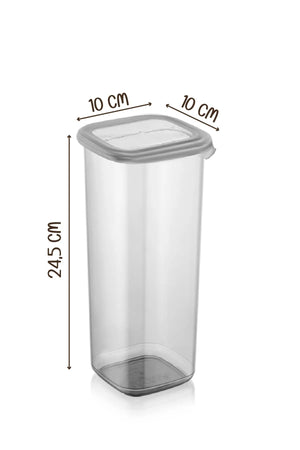 Set Of 12 Jumbo Size Square Food Storage Containers With Label 1750 Ml - Hard Lid Large Jar