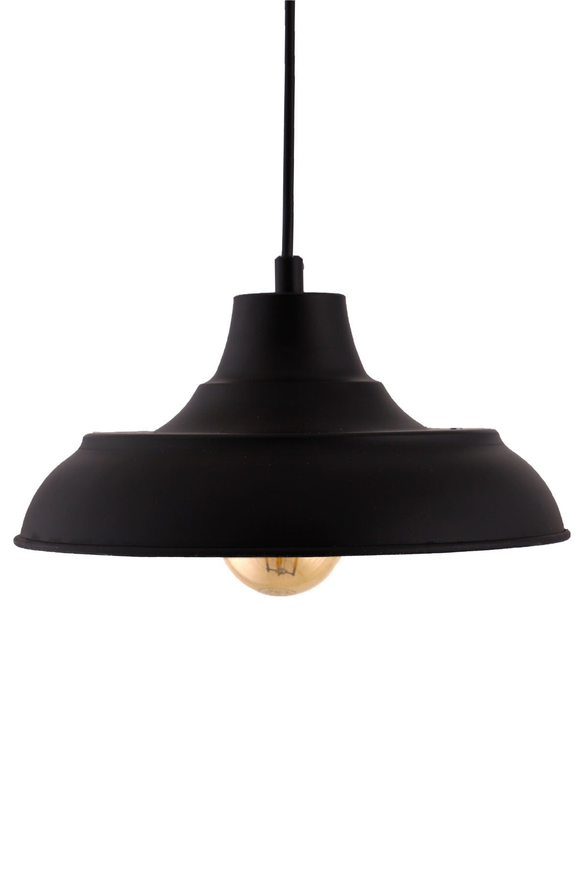 Fiyona Plaster Black Gold Single Pendant Chandelier - Çakır Avize