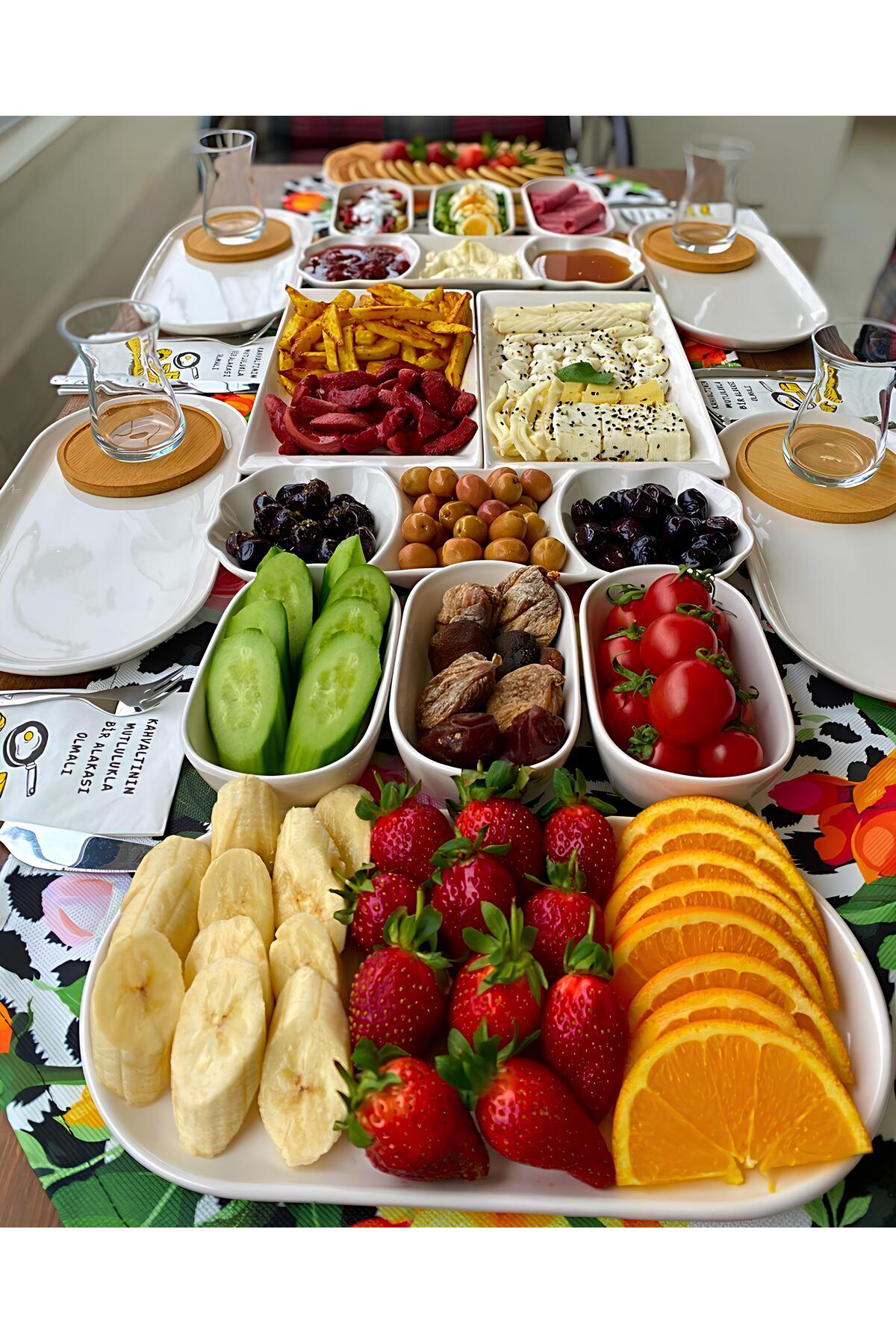 16 Piece White swordslife Breakfast Set For 6 People, Breakfast Set And Dinner Set