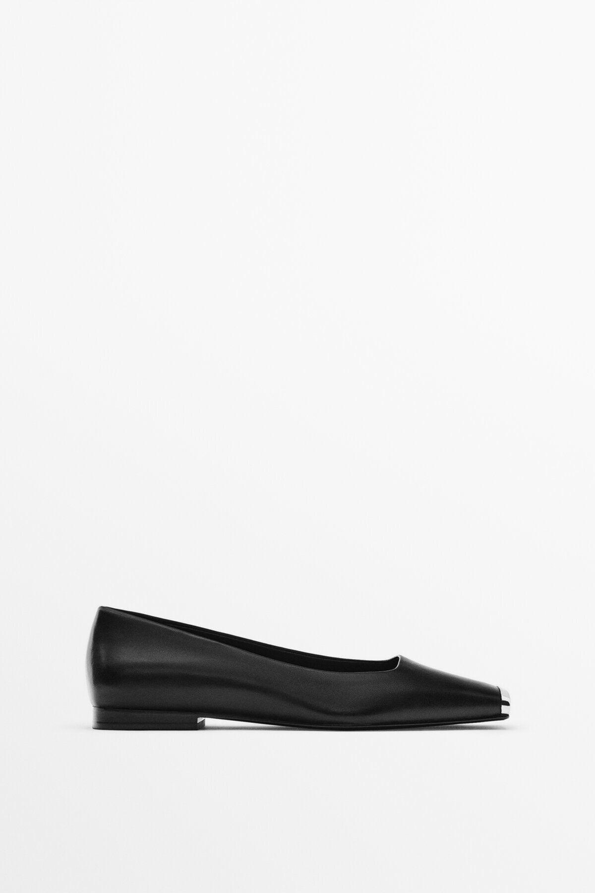 Metal Toe Leather Flats - Swordslife