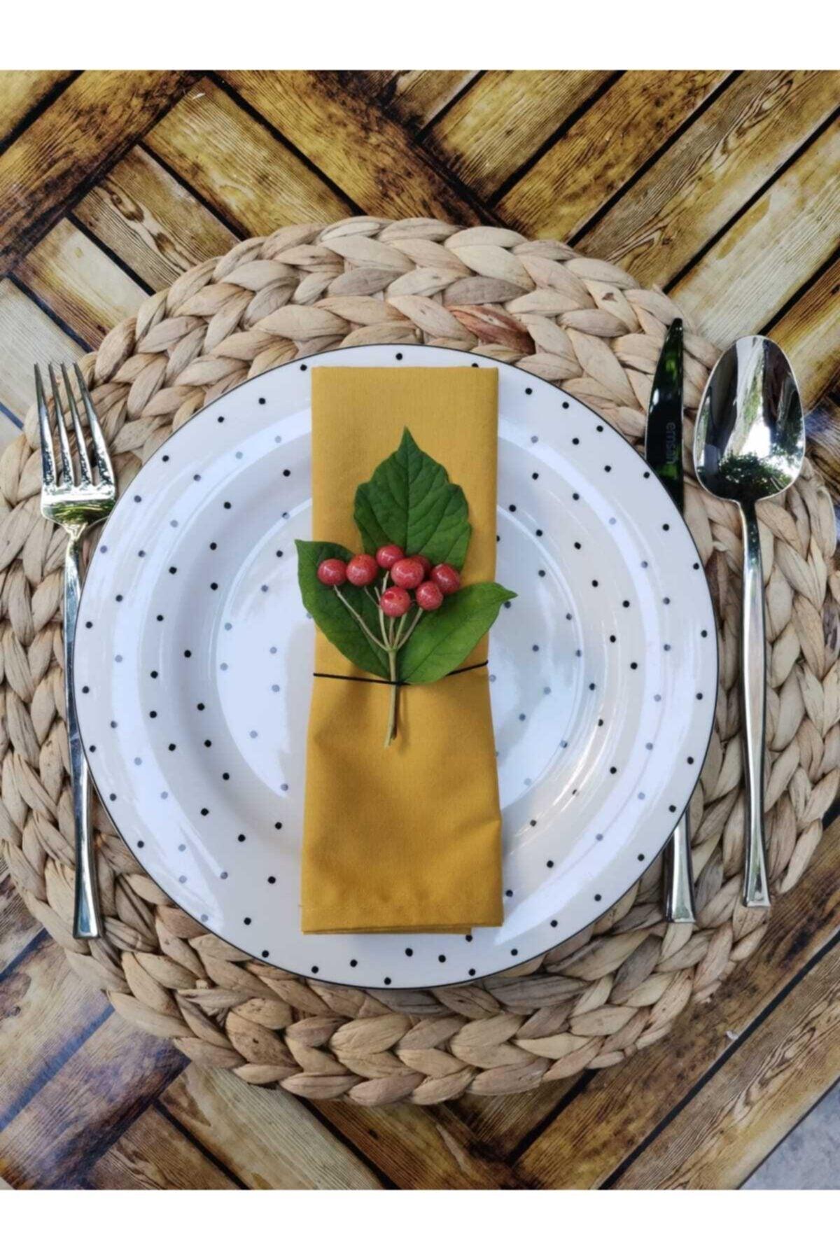 6 Pack Mustard Yellow Cotton Fabric Service Serving Napkin - Swordslife