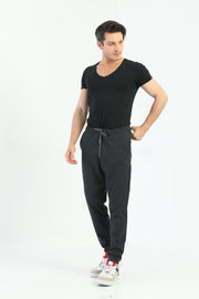 Men'S Dark Anthracite Raised Jogger Sweatpants