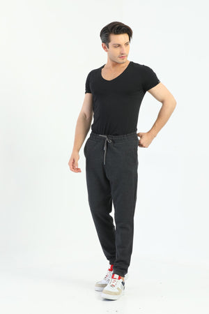 Men'S Dark Anthracite Raised Jogger Sweatpants