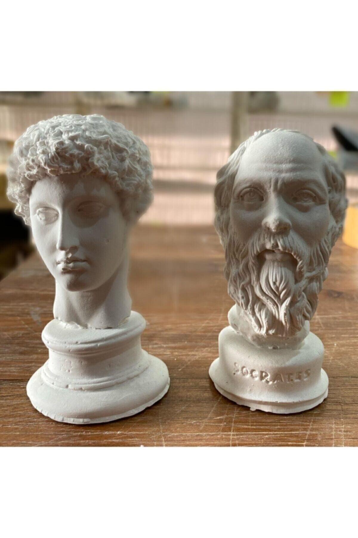 Hermes And Socrates White Sculpture Bust 2 Pieces Boxed And Wrapped With Patpata Shipping - Swordslife