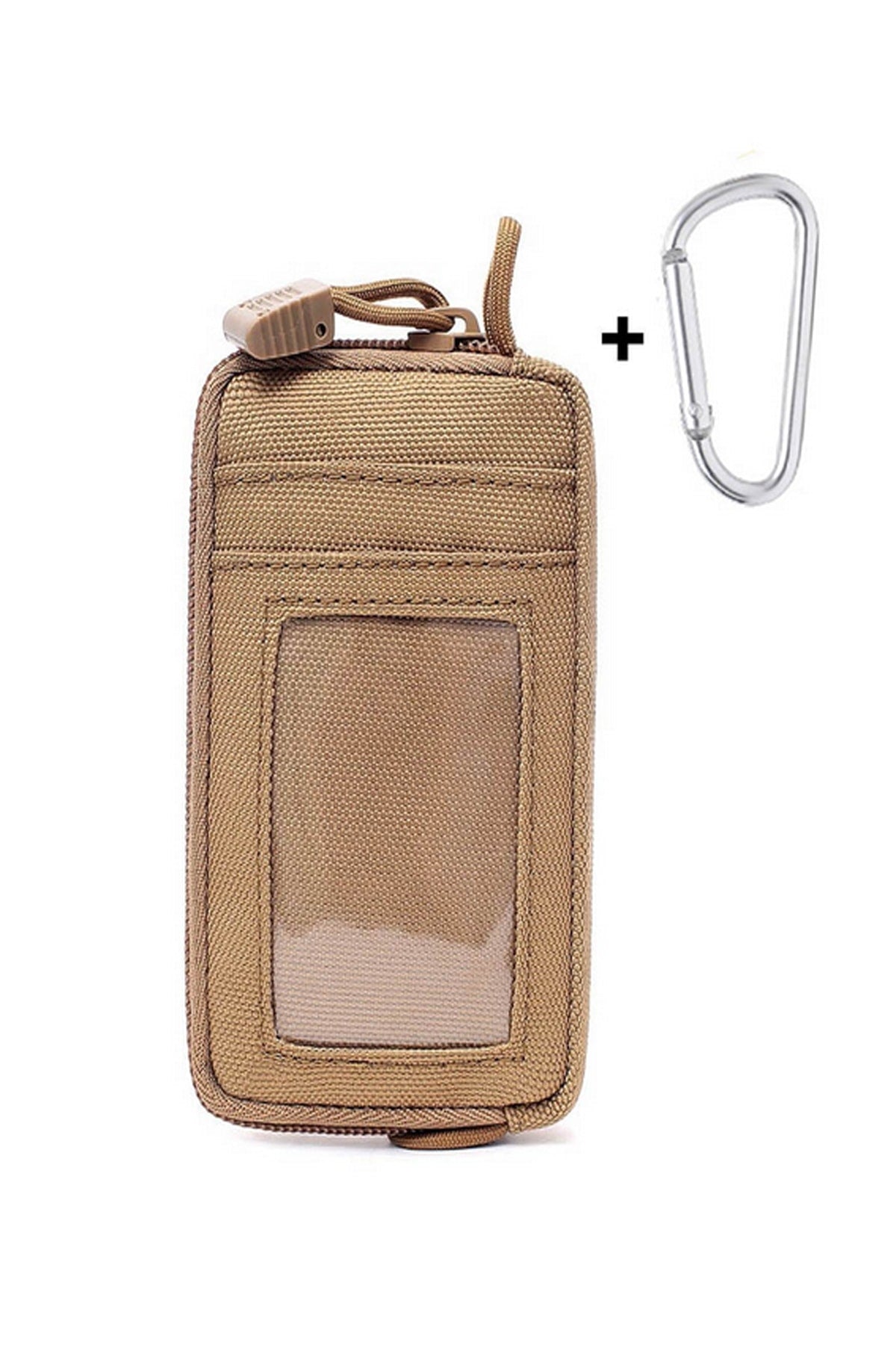 Tactical Style Waterproof Fabric Card Compartment Belt Wear Desert Color Waist Bag Wallet