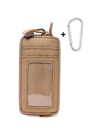 Tactical Style Waterproof Fabric Card Compartment Belt Wear Desert Color Waist Bag Wallet