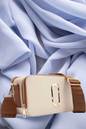 Women'S Canta Cream Taba Quality Sport Stylish Crossbody Shoulder Bag With Two Compartment Pockets (Small Size)