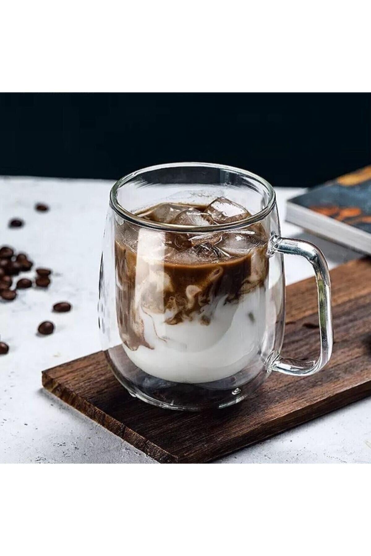 Double Glass Double Wall Glass Mug 300 Ml Home Office Cup Double Layer Heat Insulated Glass Cup With Handle