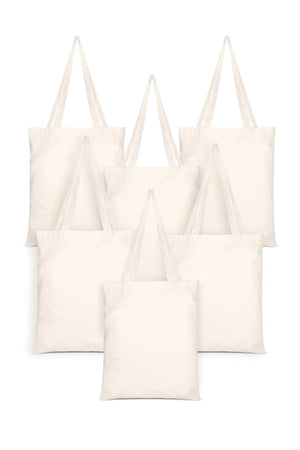 6 Pack Unprinted Raw Tote Bag Shopping Bag Tote Bag Suitable For Punch Processing
