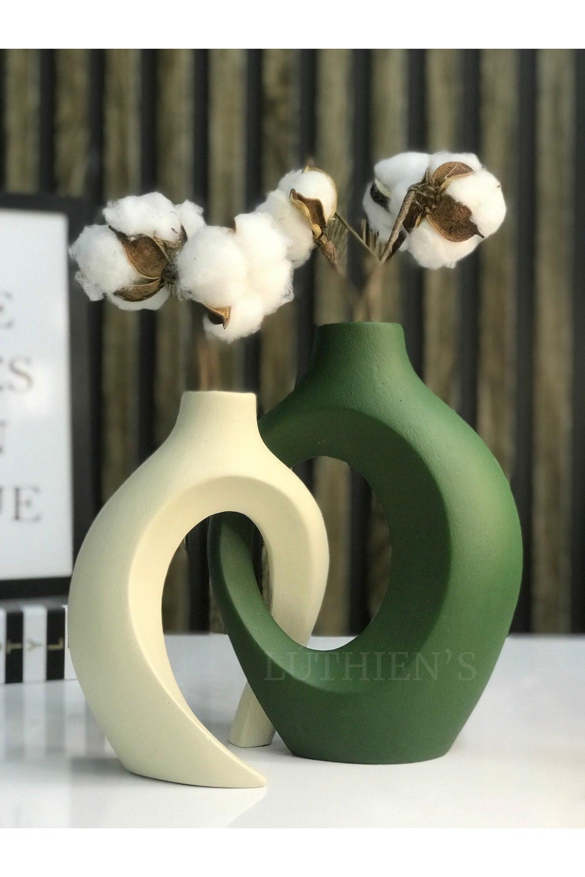 Green-cream Dear Ivy Vase Decorative Object - Swordslife