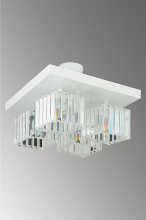 Lara 4-Piece White K-10 Crystal Stone Chandelier
