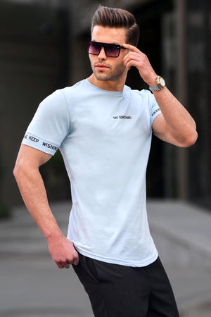 Baby Blue Basic Men'S T-Shirt 4461