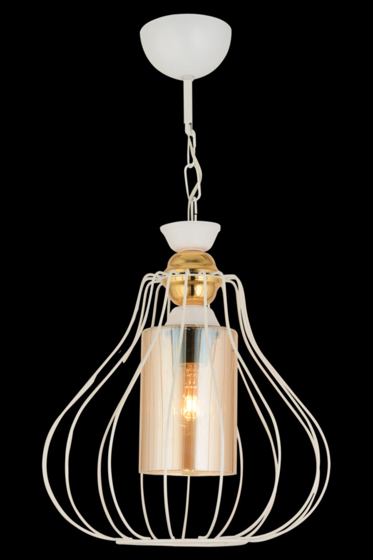 Single Rodi White Modern Downward Facing Chandelier