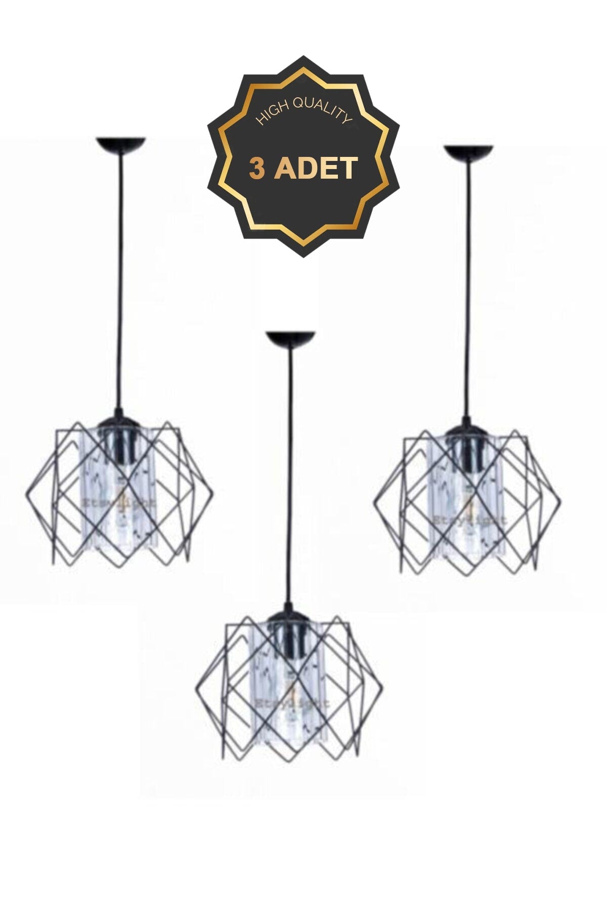 3 Pieces Silvano Koza Prism Pendant Lamp Living Room, Kitchen, Children'S Room, Hallway Chandelier