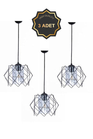 3 Pieces Silvano Koza Prism Pendant Lamp Living Room, Kitchen, Children'S Room, Hallway Chandelier