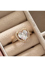 Gold Color Heart Shape Lovely Zircon Ring Adjustable Fits Any Finger - Swordslife