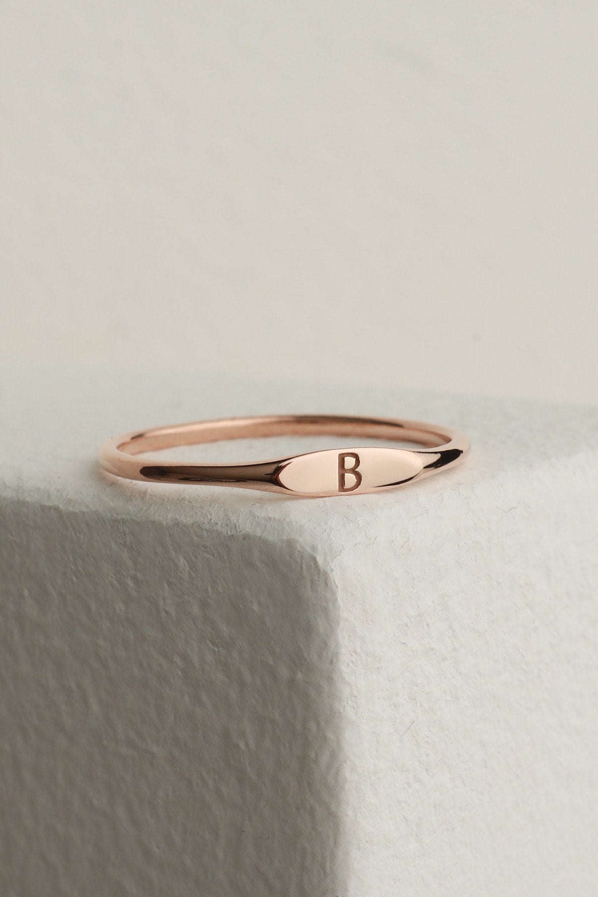 925 Sterling Silver Minimal Letter Ring With The Letter You Wish Special For You