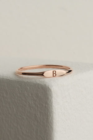 925 Sterling Silver Minimal Letter Ring With The Letter You Wish Special For You