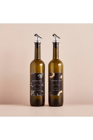 Oil Bottle Set Of 2 Green (750 Cc)