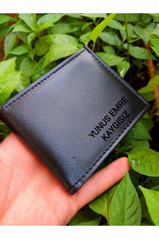 Black Men'S Wallet Personalized With Name Printed