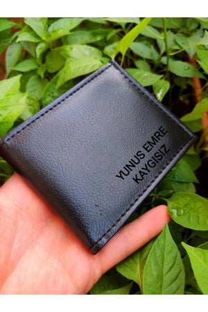 Black Men'S Wallet Personalized With Name Printed