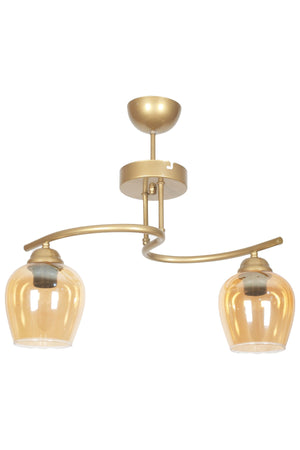 Fuji Modern Design Antique Case Honey Glass Living Room - Kitchen - Bedroom 2-Piece Chandelier