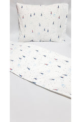 Park Crib Sailboat Pattern Baby Duvet Cover 80x120 Cm 35x45 Cm Pillowcase