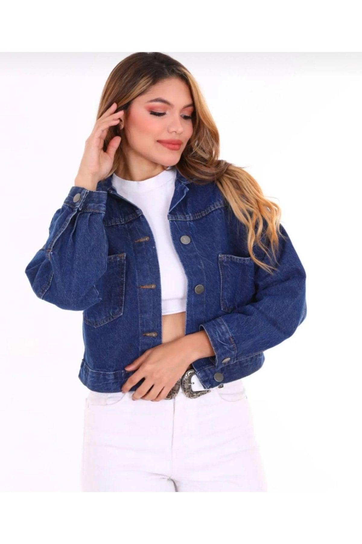 Blue Crop Denim Jacket - Swordslife