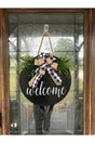 Door Ornament Welcome Black Gift Ribbon Exterior Door - Home Door Ornament - Swordslife