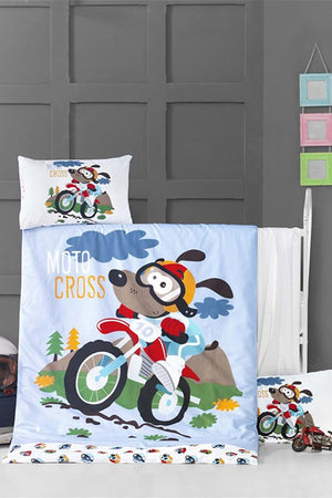 Victoria Baby Boy Duvet Cover Set 100X150 Boxed Motorcross