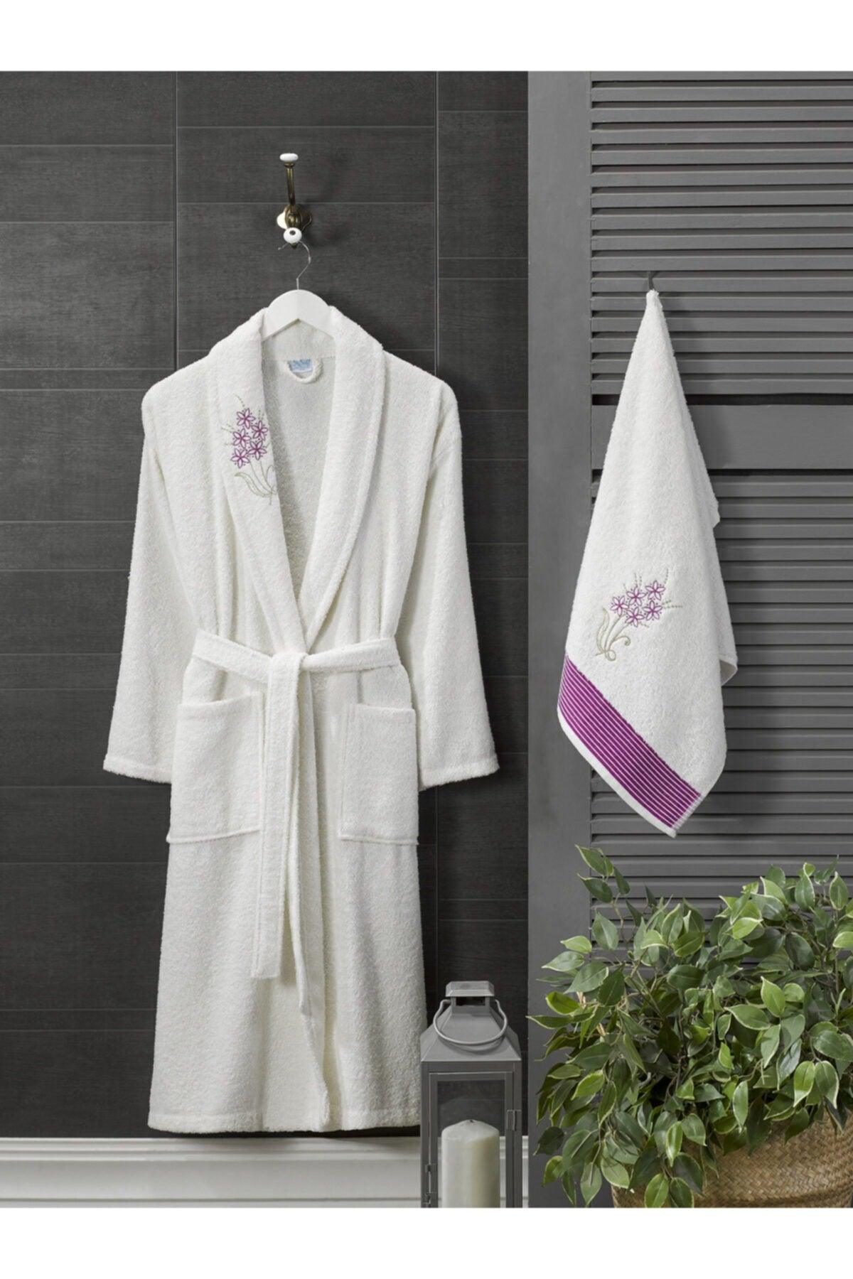 Set of 2 Cotton Embroidered Towel Bathrobes - Swordslife